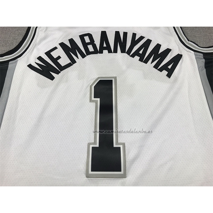 Camiseta San Antonio Spurs Victor Wembanyama NO 1 Association 2022-23 Blanco